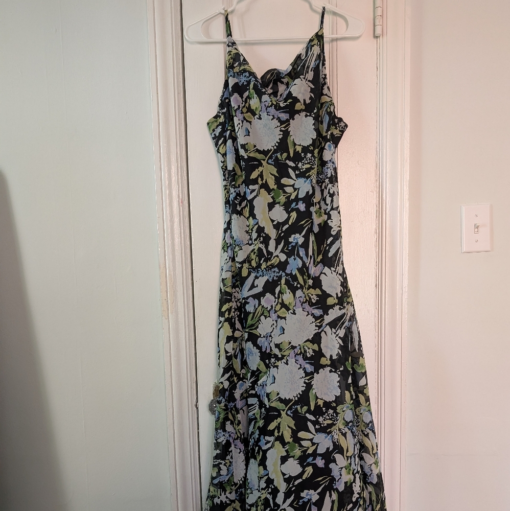 Floral Maxi Dress - Black and Blue